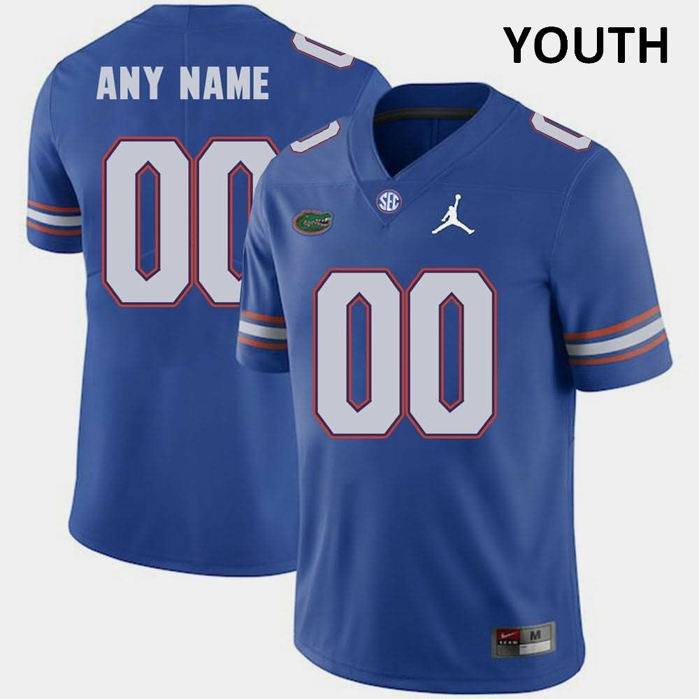 Youth NCAA Florida Gators Customize #00 Stitched Authentic Jordan Brand Royal 2018 Game College Football Jersey EBS0565QF
